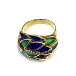 Load image into Gallery viewer, Antique 14k Yellow Gold Purple and Green Enamel Jewelry Set
