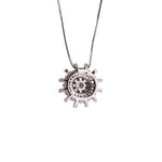 Load image into Gallery viewer, Shiny 14k White Gold Sun Burst Necklace With Natural Diamonds
