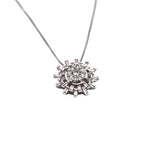 Load image into Gallery viewer, Shiny 14k White Gold Sun Burst Necklace With Natural Diamonds
