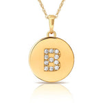 Load image into Gallery viewer, 14k Gold 9mm x 12mm Disc Initial Engraved Letter Necklace
