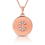 Load image into Gallery viewer, 14k Gold 9mm x 12mm Disc Initial Engraved Letter Necklace
