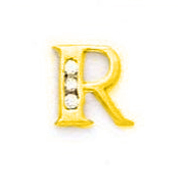 14k Gold Classic Initial Letter Stud Post Earring