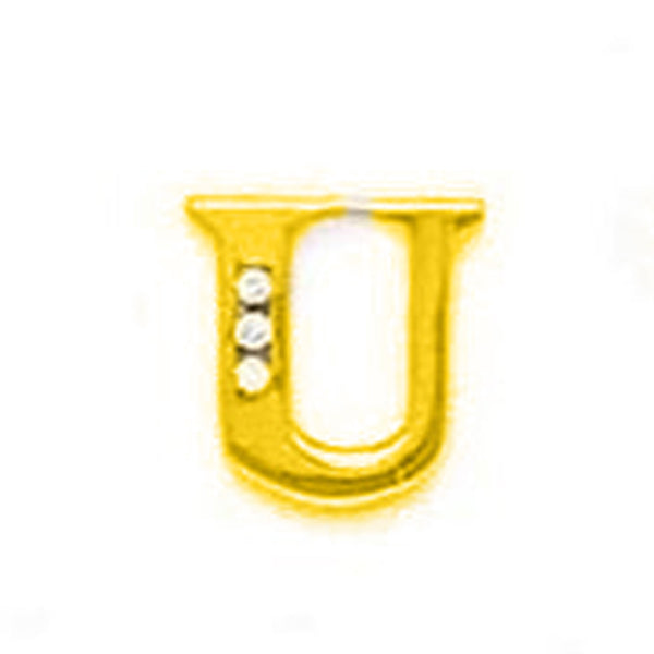 14k Gold Classic Initial Letter Stud Post Earring