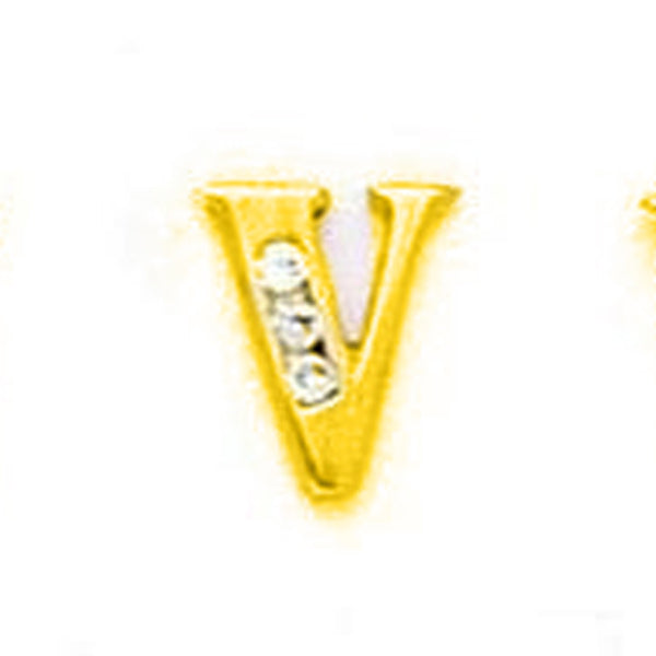 14k Gold Classic Initial Letter Stud Post Earring