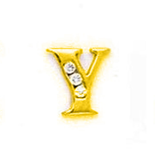 14k Gold Classic Initial Letter Stud Post Earring