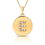 Load image into Gallery viewer, 14k Gold 9mm x 12mm Disc Initial Engraved Letter Necklace
