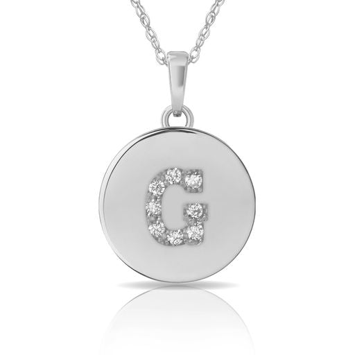 14k Gold 9mm x 12mm Disc Initial Engraved Letter Necklace