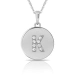 Load image into Gallery viewer, 14k Gold 9mm x 12mm Disc Initial Engraved Letter Necklace
