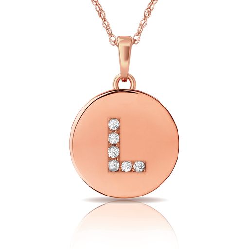 14k Gold 9mm x 12mm Disc Initial Engraved Letter Necklace