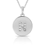 Load image into Gallery viewer, 14k Gold 9mm x 12mm Disc Initial Engraved Letter Necklace
