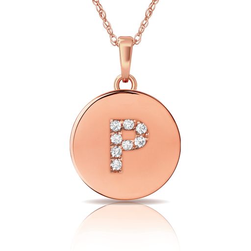 14k Gold 9mm x 12mm Disc Initial Engraved Letter Necklace