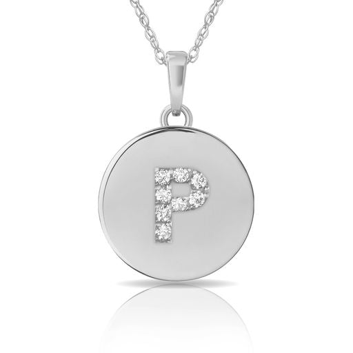 14k Gold 9mm x 12mm Disc Initial Engraved Letter Necklace