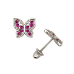 Load image into Gallery viewer, Beautiful 14K Solid Yellow Gold Or White Gold Butterfly Earrings with Screwback
