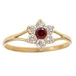 Load image into Gallery viewer, Stunning 14K Yellow Gold Flower Ring with Birthstone
