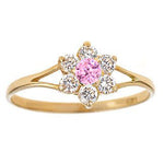 Load image into Gallery viewer, Stunning 14K Yellow Gold Flower Ring with Birthstone
