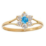 Load image into Gallery viewer, Stunning 14K Yellow Gold Flower Ring with Birthstone
