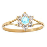 Load image into Gallery viewer, Stunning 14K Yellow Gold Flower Ring with Birthstone
