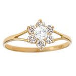 Load image into Gallery viewer, Stunning 14K Yellow Gold Flower Ring with Birthstone
