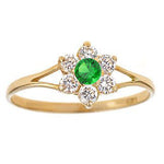 Load image into Gallery viewer, Stunning 14K Yellow Gold Flower Ring with Birthstone
