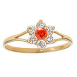 Load image into Gallery viewer, Stunning 14K Yellow Gold Flower Ring with Birthstone
