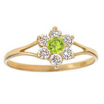 Load image into Gallery viewer, Stunning 14K Yellow Gold Flower Ring with Birthstone
