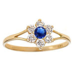 Load image into Gallery viewer, Stunning 14K Yellow Gold Flower Ring with Birthstone
