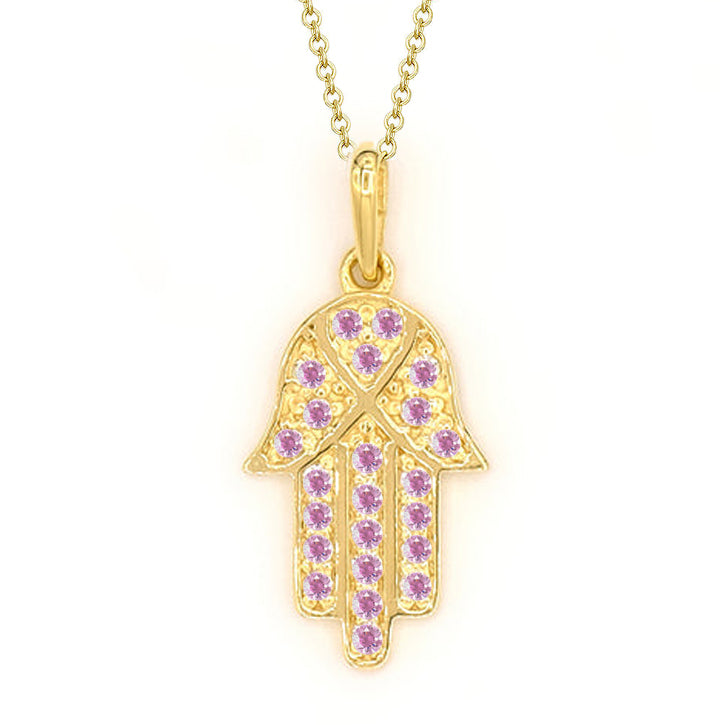 Exquisite 14K Yellow Gold Hamsa Necklace