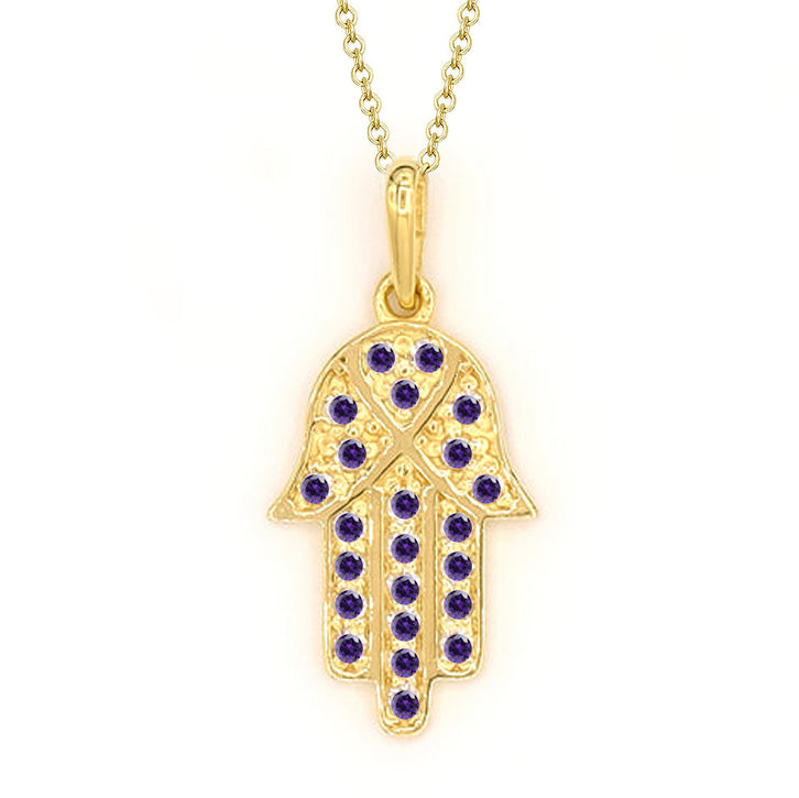 Exquisite 14K Yellow Gold Hamsa Necklace