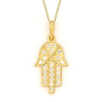 Load image into Gallery viewer, Exquisite 14K Yellow Gold Hamsa Necklace
