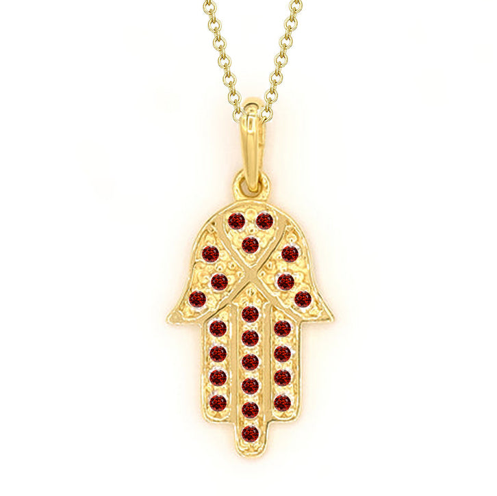 Exquisite 14K Yellow Gold Hamsa Necklace