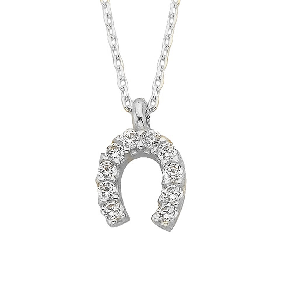 Gorgeous 14K Yellow Gold or White Gold Horseshoe Necklace