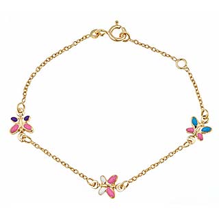 Whimsical 14K Gold Butterfly Bracelet for Baby and Children