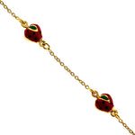 Load image into Gallery viewer, Delicate 14k Yellow Gold Strawberry Charm Enamel Baby Bracelet
