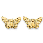 Load image into Gallery viewer, 14K Yellow Gold Butterfly Stamping Earrings
