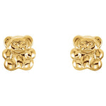 Load image into Gallery viewer, 14k Solid Yellow Gold Teddy Stamping Earrings
