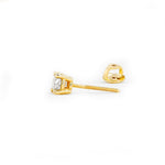 Load image into Gallery viewer, 14K Yellow Gold Basket Set Screwback Earrings with CZ in Various Stone Sizes
