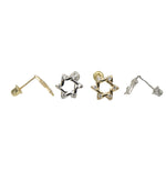 Load image into Gallery viewer, 14k Gold Star of David Stud Earrings with Screw Back
