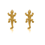 Load image into Gallery viewer, 14k Yellow Gold Lizard Shape Earrings with Screw Back Posts
