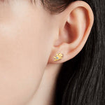 Load image into Gallery viewer, Adorable 14K Yellow Gold Dancing Teddy Bear Stud Earrings
