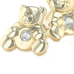 Load image into Gallery viewer, Charming 14k Yellow Gold Teddy Bear Stud Screwback Earrings
