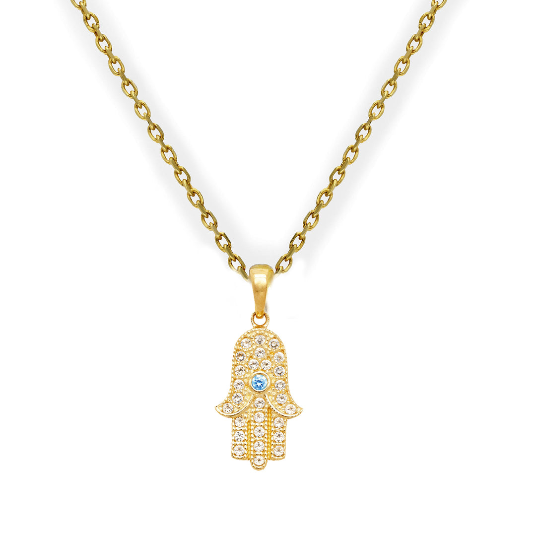 Charming 14K Gold Hamsa Necklace