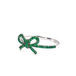 Load image into Gallery viewer, 10K White Gold &quot;The Papillan&quot; Emerald Bow Ring
