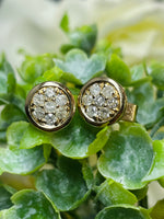 Load image into Gallery viewer, Stunning 14k Solid Yellow Gold Push-Back Diamond Earrings
