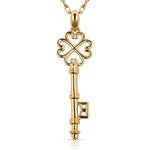 Load image into Gallery viewer, Elegant 14K Yellow Gold or White Gold Clover Key Necklace
