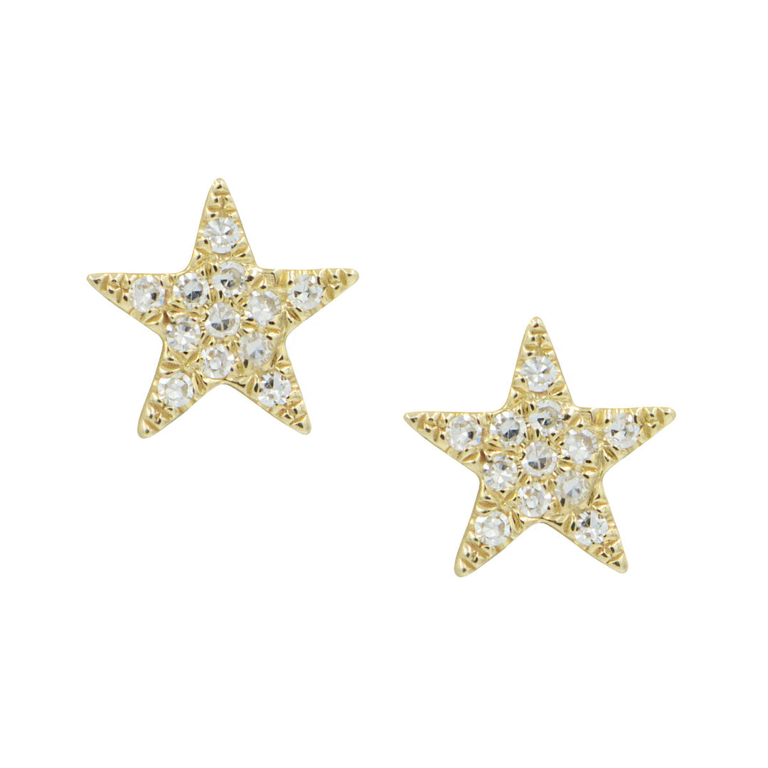 Dazzling 14K Gold Pave Star Earrings