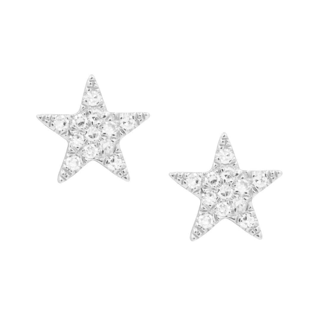 Dazzling 14K Gold Pave Star Earrings