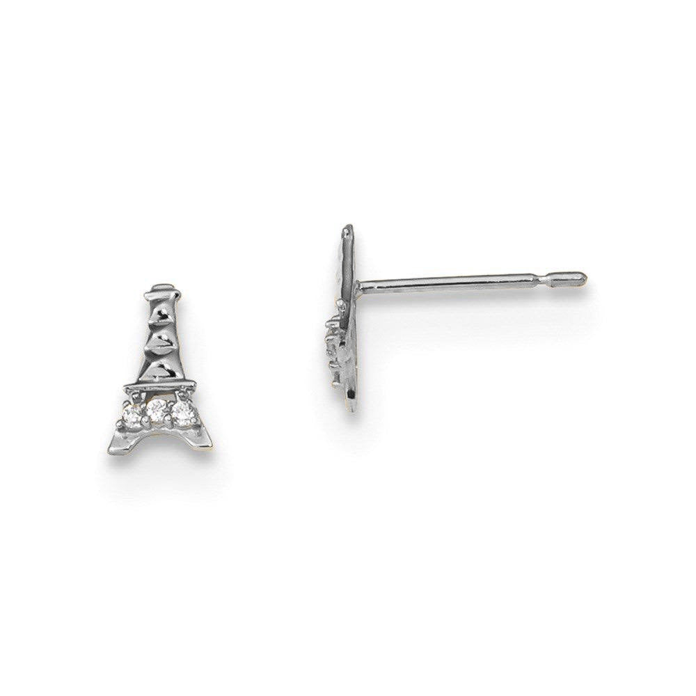 Charming 14K Gold Eiffel Tower Post Earrings